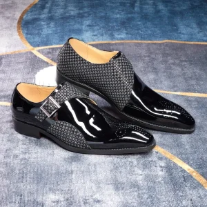 Genuine Leather Men’s Monk Strap Buckle Dress Shoes Comfortable Business Formal Daily Casual Spring Footwear