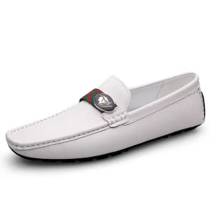 Genuine Leather Men’s Shoes Loafers Business Men’s Casual Leather Shoes Lazy People’s Shoes One Foot Kick Driving Soft Sole