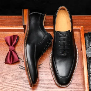 Genuine Leather Men’s Shoes Size 45 Formal Men Shoes Zapatos De Hombre Business Lace-up Dress Shoes & Oxfords