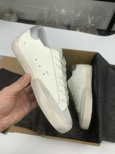 Golden Star White Men’s Shoes Premium Luxury Sneakers Breathable Lace Up Shoes for Men and Women Genuine Leather Walking Shoes
