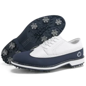 Golf Shoes Fashionable Color Blocked Brogue Casual Men’s Professional Golf Sneakers Mesh Lining Rubber Outsole Sizes 39 48