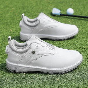 Golf Shoes Unisex Waterproof Breathable Mesh Self Tightening Twist Laces Non Slip Cleats Outdoor Sneakers Large Sizes