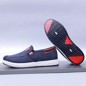 Good Selling New Autumn Men’s Casual Canvas Slip-on Board Shoes Breathable Work Shoes