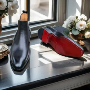 Goodyear Hand Welt Shoes Top Calf Leather Ankle Boots Handmade Men Formal Mans Classic Italian Style Point Toe Shoes Factory