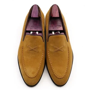Goodyear Suede Loafer Shoes for Men Genuine Leather Luxury Men Shoes Fashion Party Loafers Men’s Shoes