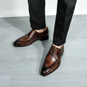Goodyear Welt High Grade Calf Handmade Shoes for Men Chaussures Homme Lace up Men’s Chef Shoes Formal Party Wedding Men Shoes