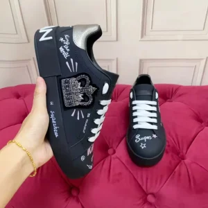 Graffiti Fashion Trend Casual Men’s Sneakers Women’s Loafers Genuine Leather Shoes