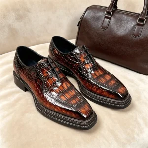 Hand burnished Men’s Dress Shoes Goodyear Welted Thick Sole Formal Oxford Shoes Luxury Italian Style Oxfords