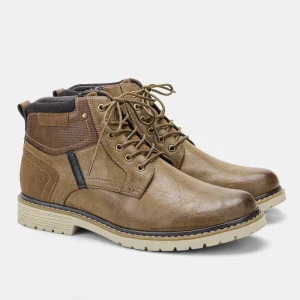 Handmade Fashionable Winter Warm Breathable Ankle Boots Men’s Vintage Roman Style Lace Up Height Increasing Snow Hiking Boots