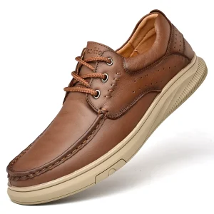 Handmade Men’s Dress Shoes Genuine Leather Comfortable Office Casual Style Breathable Summer and Spring Walking Shoes