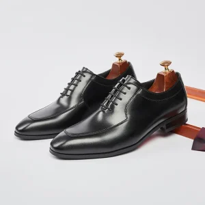 Handmade Men’s Oxford Shoes Genuine Leather Business Dress Style Closed Toe Solid Leather Shoe