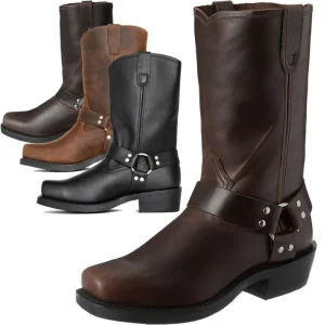 Handmade Wooden Heel Sole Cowboy Boots Increased 4.5cm Boots Men’s Shoes Square Men’s Boots Zapatos De Hombre