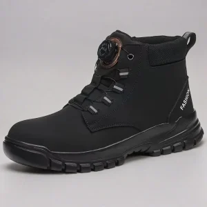 Heavy Duty Men’s Safety Shoes Steel Toe Construction Boots With Leather Winter Season Industrial Working Boots