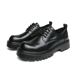 Height Increasing Men’s PU Leather Shoes Formal Wedding Dress Shoes Lace-Up Business Official Footwear
