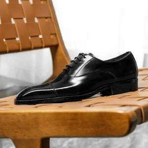High End British Men’s Business Formal Shoes Small Square Toe Three Joint Oxford Leather Autumn Breathable Lace Up Cowhide Solid