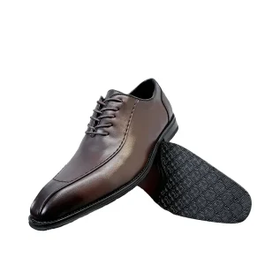 High End Handmade Men’s Genuine Leather Lace Up Flat Dress Oxford Shoes Square Toe Casual Business Daily Use Wedding Spring