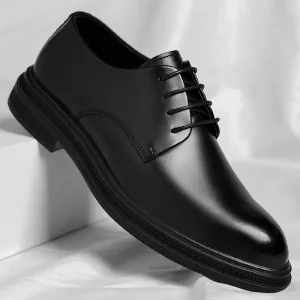 High End Leather Shoes for Men Autumn Business Dress British Men’s Shoes Commuting Style Low Cut Black with Suit Leather Shoes