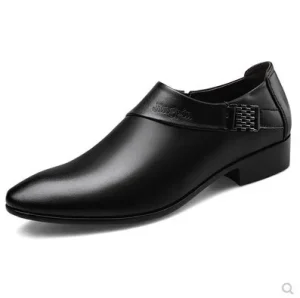 High-End Men Leather Shoes Men’s Business Dress Shoes Casual Shoes Non-Slip Breathable Wedding Office Footwear
