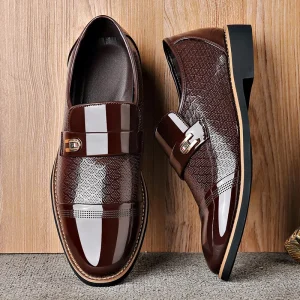 High End Men’s Luxury Leather Business Formal Casual Slip On British Groom Wedding Shoes Autumn Breathable Anti Slip