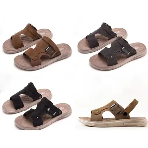 High Quality Anti Slip Lightweight Men Sandals Breathable Comfort Soft Flat Soled PVC Slippers for Male