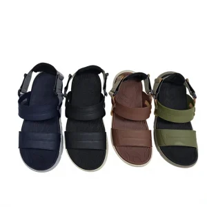 High Quality Beach EVA Men’s Sandals PVC Upper Buckle Strap Windproof Light Weight Casual Outdoor Style Anti Slip Feature Solid