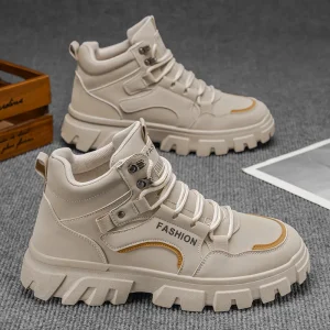 High Quality Customizable Men’s High Top Fashion Western Thick Soled Autumn Outdoor Walking Wear Resistant Casual Shoes