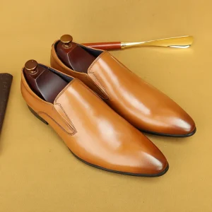 High Quality Genuine Leather Formal Business Casual Shoe Men’s Top Layer Cowhide Breathable Fashion Pointed Wedding Party Shoes