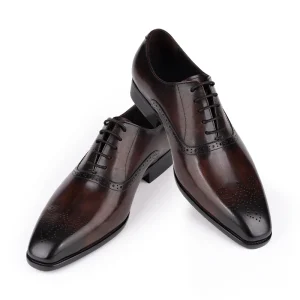 High Quality Genuine Leather Men’s Oxford Shoes Luxury Business Footwear Pointed Toe Designer Custom Top for Autumn