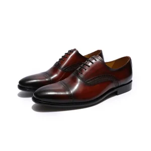 High Quality Handmade Genuine Leather Shoes for Men Lace-Up Oxford Dress Shoes Men’s Suit Footwear