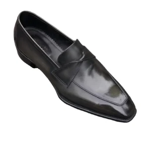 High Quality Handmade Men’s Goodyear Loafer Shoes Waterproof Breathable Plaid Pattern Blackish Green