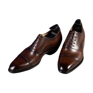 High Quality Inner Heightening Business Dress Shoes Men’s Leather English Oxford Low Top Lace up Handmade Leather Shoes for Men