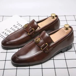 High Quality Men’s Autumn Waterproof Patent Leather Luxury Fashion Dress Shoes Shadow Loafer Slip-On Wedding Oxford