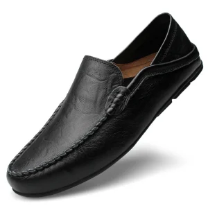 High Quality Men’s Dress Shoes Slip On Factory Flat Bottom Luxury Design Genuine Leather Insole Trendy Classic Office