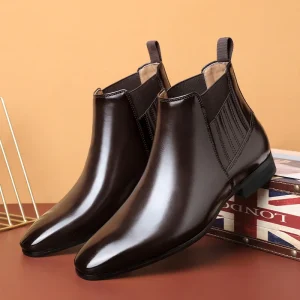 High Quality Men’s Formal Shoes Chelsea Ankle Boots Elastic Slip-On Dress Boots Versatile Footwear for Business Wedding Wear