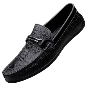 High Quality Men’s Genuine Leather Loafers Soft Sole Casual Shoes Fashionable Trendy for Spring Summer Autumn Lightweight