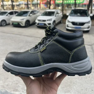 High Quality Men’s Mid Cut Anti-Smashing Anti-Puncture Steel Toe Safety Boots Factory Work Shoes Summer/Winter Genuine Leather