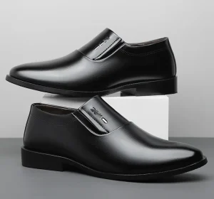 High Quality Men’s Pointed Foot Cover Soft and Breathable Anti-slip Wear Mesh Office Wedding Flat Business Dress Shoes