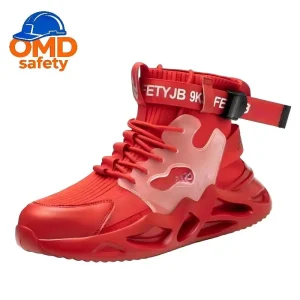 High Quality Men’s Steel Toe Anti Impact Puncture Proof Slip Resistance Shoes Customized Design Knitted Breathable