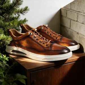 High Quality Men’s Walking Shoes Lace Up Sneakers Breathable Lightweight Custom Casual Leather Office Party Skateboard