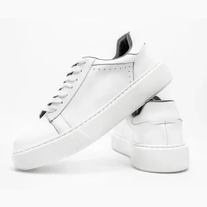 High Quality Trendy Shoes Autumn Men’s Casual Sneakers Fashionable Cowhide Comfortable Thick Soled Height Increasing Youth White