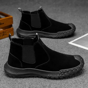 High Top Boots Men’s Shoes Autumn New Breathable Workwear Shoes Men’s Trendy Versatile Anti-slip Casual Shoes