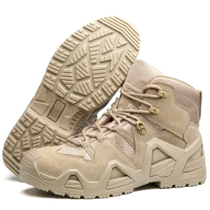 High Top Men’s Suede Hiking Boots Desert Outdoor Boots with Waterproof Non Slip Rubber Puncture Resistant Mountaineering Shoes