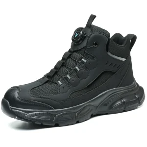 High Top Rotary Buckle Safety Shoes Men’s Steel Toe Anti Impact Puncture Resistant Comfort Wear for Industrial Factory