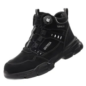 High Top Work Boots Lightweight Splash Resistant Durable Men’s Safety Shoes with Buckle Adjustable Laces Work Boots