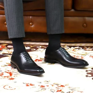 High-end Trendy Genuine Calf Leather Business Shoes Men Luxury Goodyear Men Italian Shoes Handmade Men’s Dress Shoes & Oxford