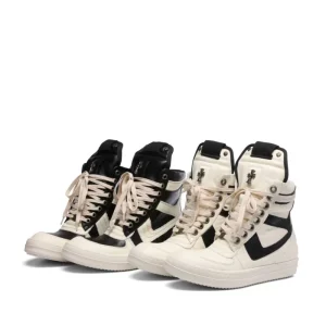 High-end Trendy Retro Men’s High-Top Winter Shoes Black White Large Inverted Triangular Cross Cushioning Comfort Thick Sole