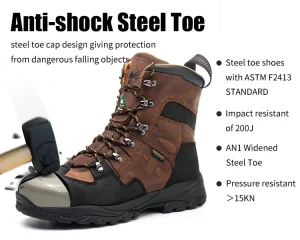 High quality waterproof safety Shoe Steel Toe Cow Leather Men’s EH Construction Protective Security Work Shoes