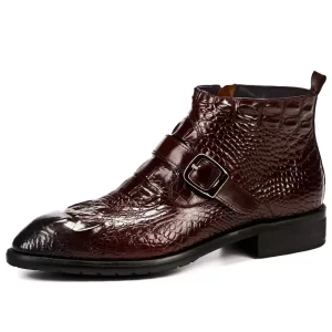 High top Men’s Boots Men’s Business Leather Formal Wear with Inner Height Skin Leather Shoes