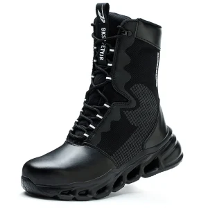 High top Men’s Safety Work Shoes Outdoor Wear resistant Waterproof Anti slip Combat Boots