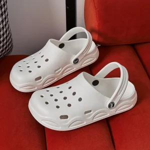 Hole Slip-On Solid Shoes Outdoor Wear Sandals Men’s Women’s Summer Beach Fashion Thick-Soled EVA Couple